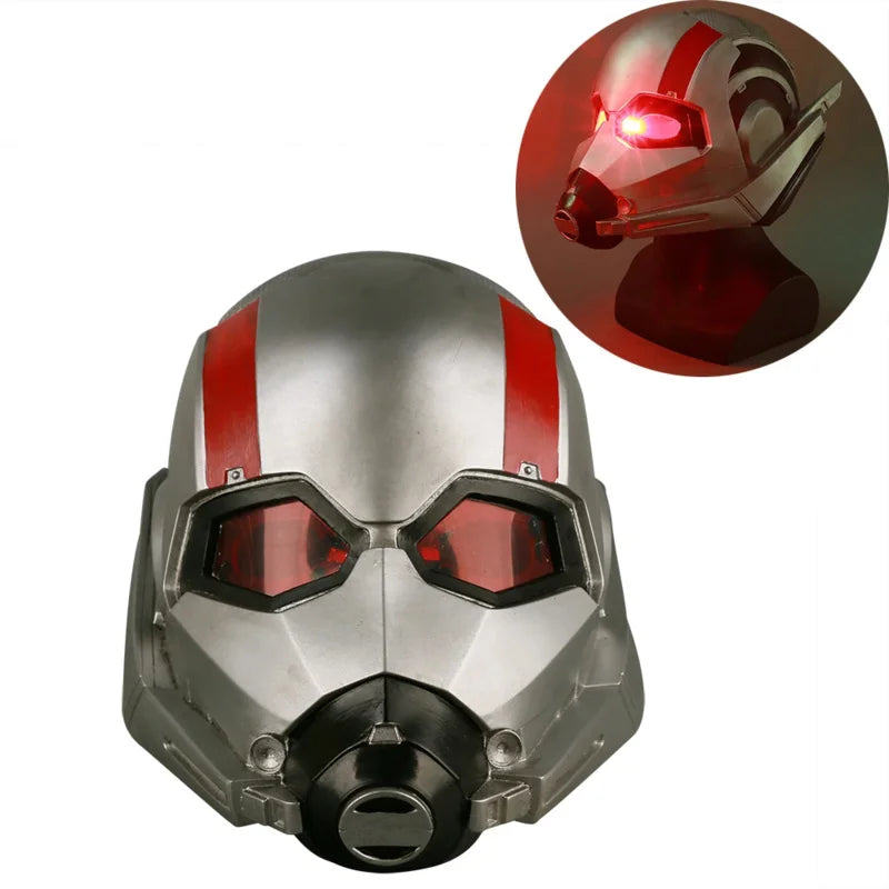 Ant-Man Helm – Silbergraues Design mit roter LED