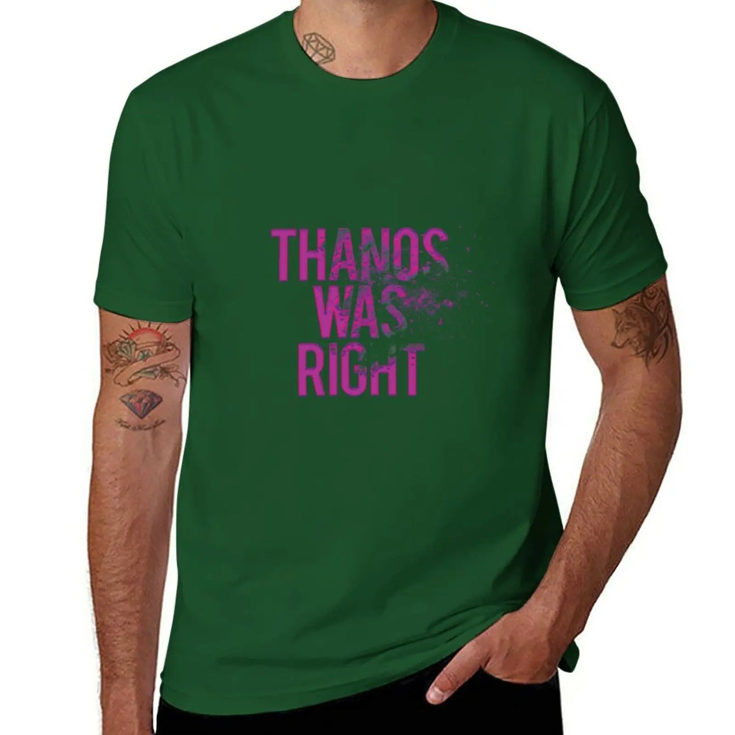 T-Shirt Thanos Was Right - Text mit Staubeffekt Herren