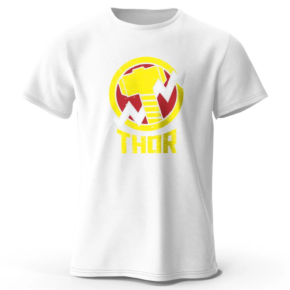 T-Shirt Thor – Vintage Hammer & Blitz Logo Schwarz