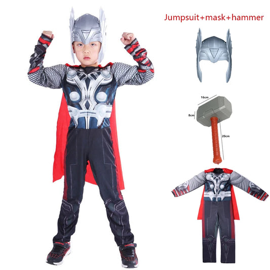 Avengers Thor Kostüm - Kinder Cosplay mit Hammer und Helm
