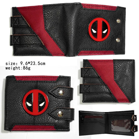 Avengers Deadpool Geldbörse – schwarz, zweifach faltbar, Leder