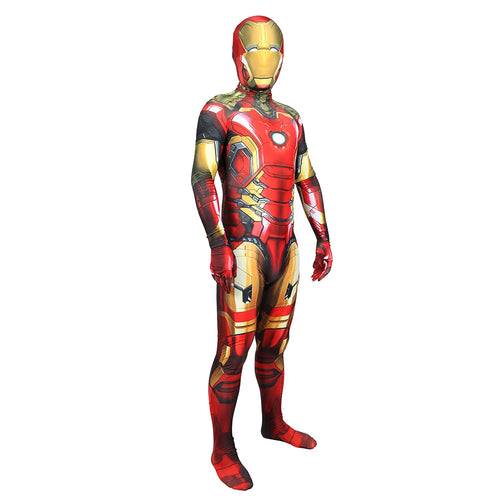 Iron Man Jarvis Kostüm Erwachsene – Overall mit abnehmbarem leuchtendem Helm