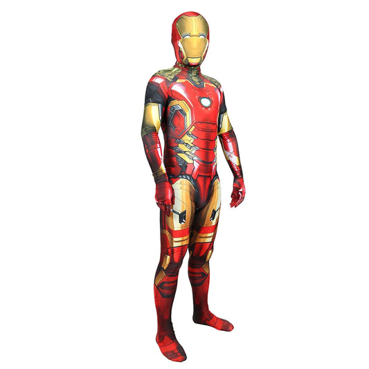 Iron Man Jarvis Kostüm Erwachsene – Overall mit abnehmbarem leuchtendem Helm