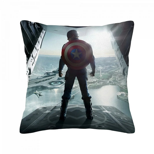 Kissenbezug Captain America – Ansicht von hinten beim Fallschirmsprung