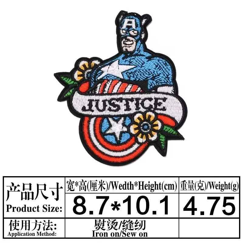Avengers-Patch rund, grau - Gesticktes Emblem