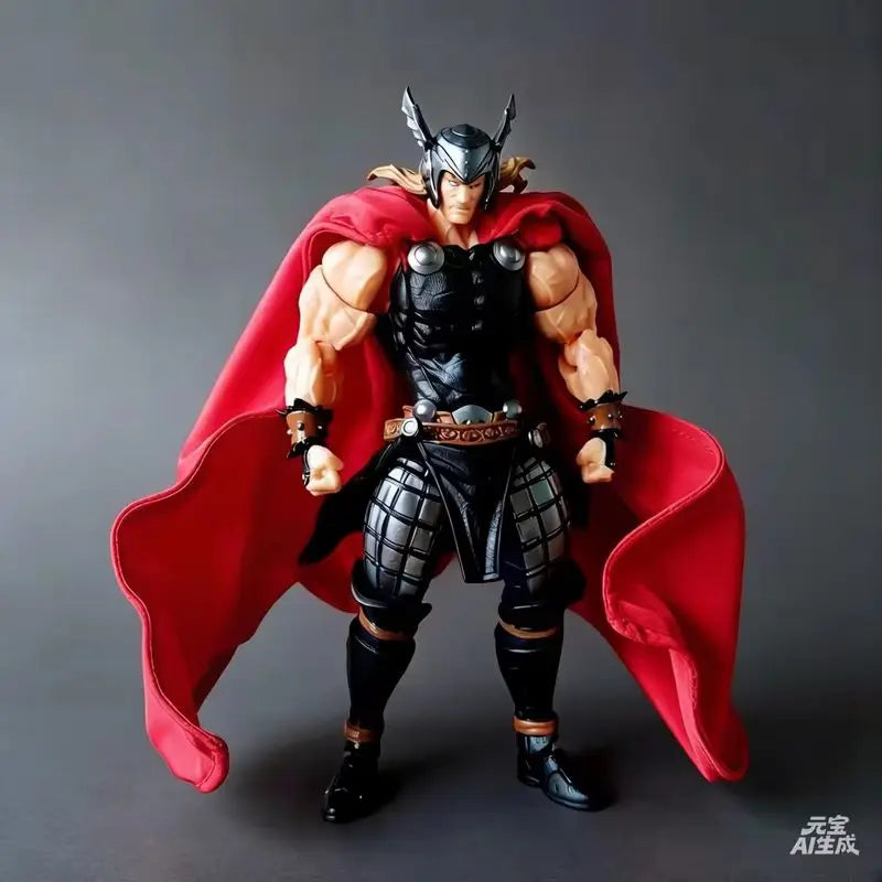Thor-Figur – Leuchteffekte Mjolnir-Hammer Stoffumhang