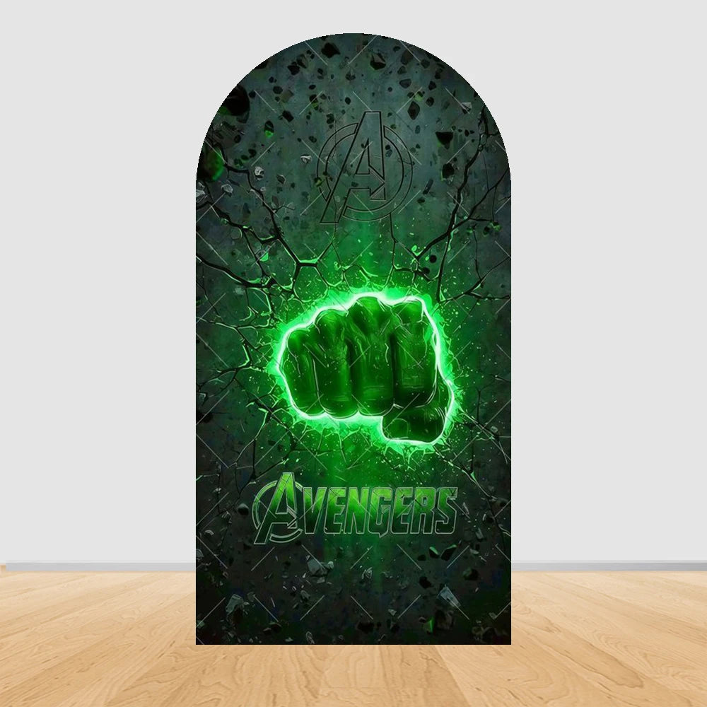 Partyhintergrund Avengers Hulk Bogen - Grüner Neon-Faust