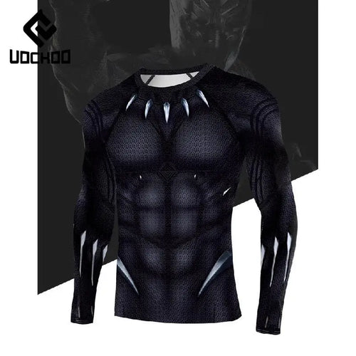 Black Panther Kompressions-T-Shirt - Krallen-Schuppen-Design
