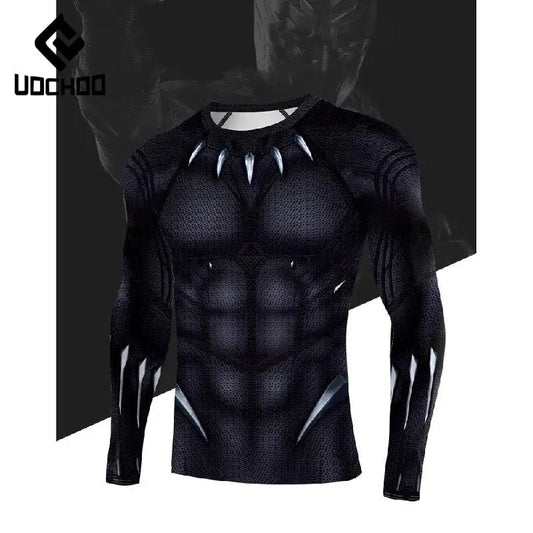Black Panther Kompressions-T-Shirt - Krallen-Schuppen-Design