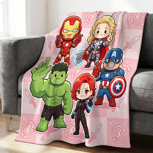 Fleece-Decke Avengers Chibi - Team Pink