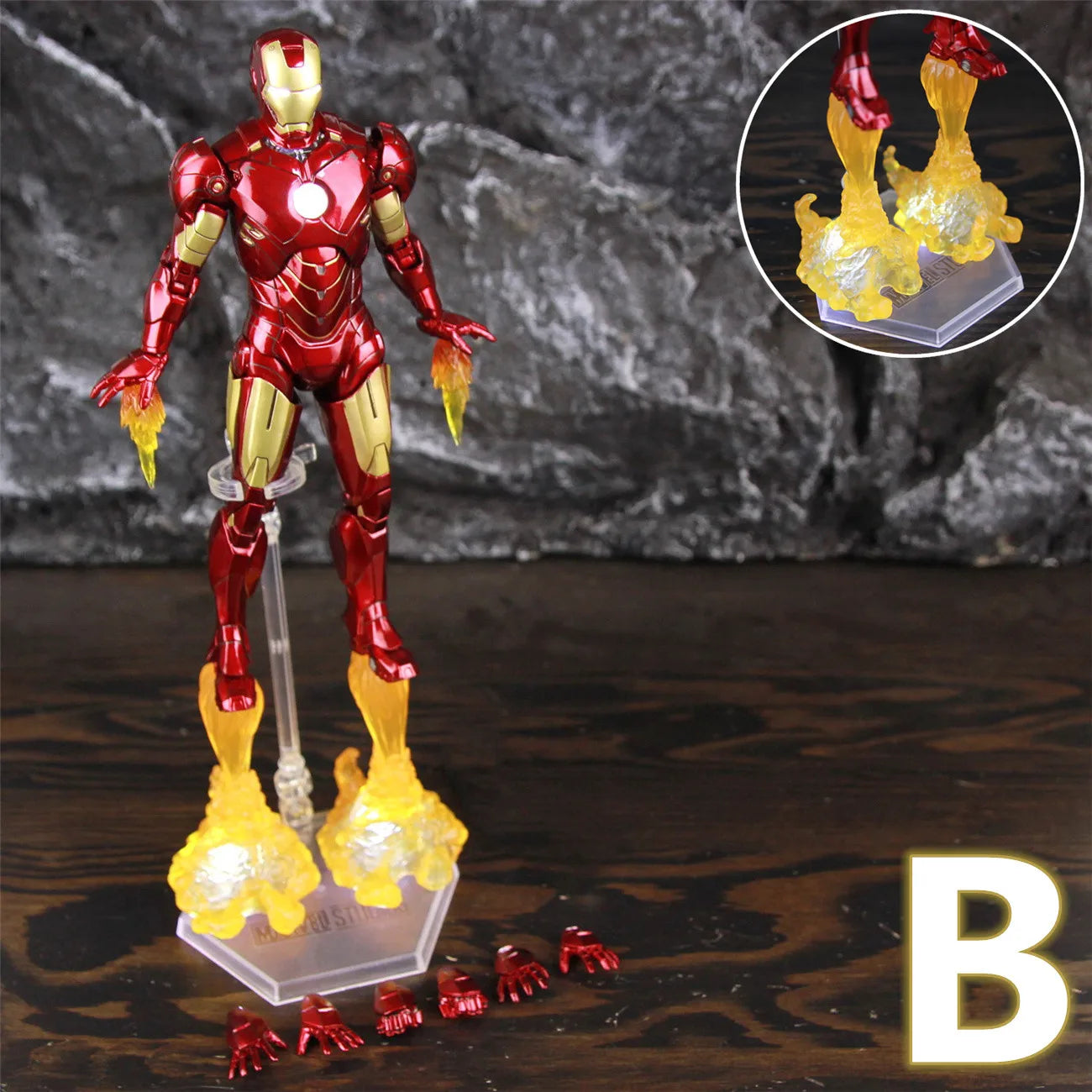 LED Figur Avengers Iron Man Mark IV - Flammen-Antriebseffekt