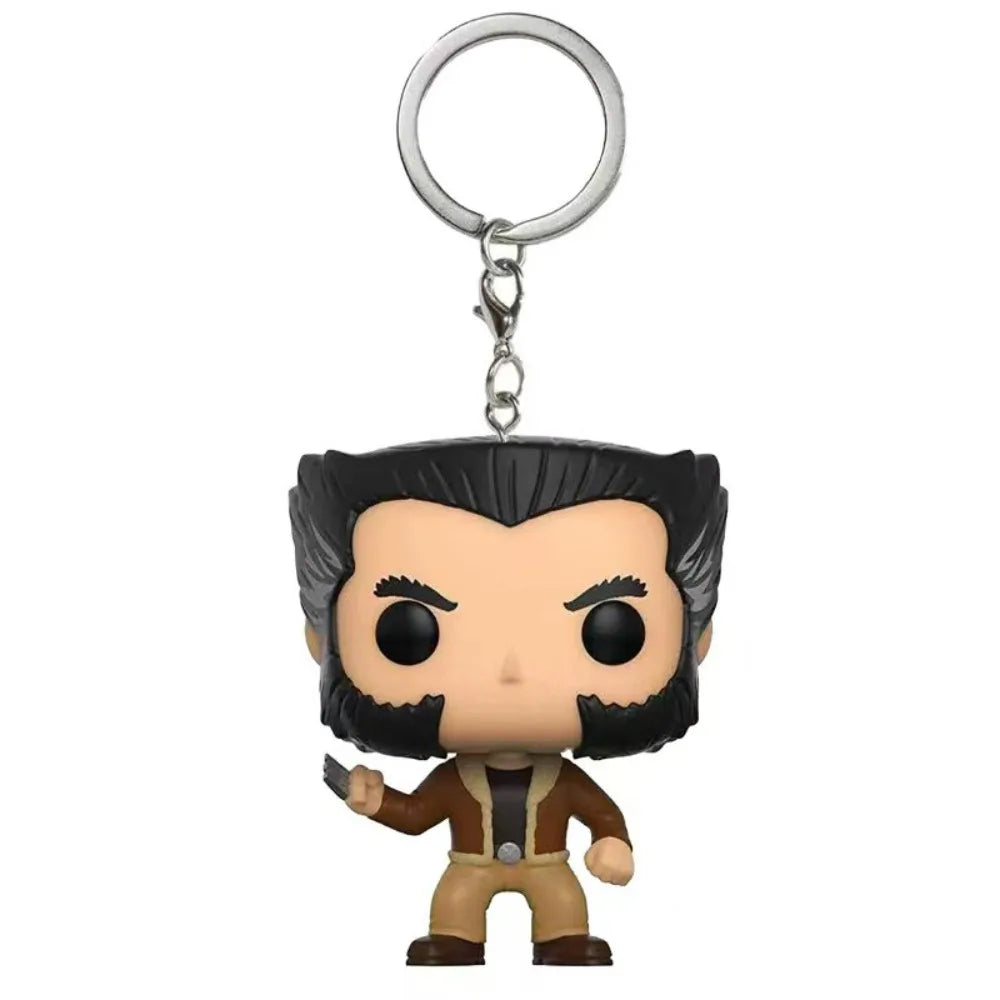 Funko Pop Wolverine Schlüsselanhänger - Wackelkopf, braunes Outfit