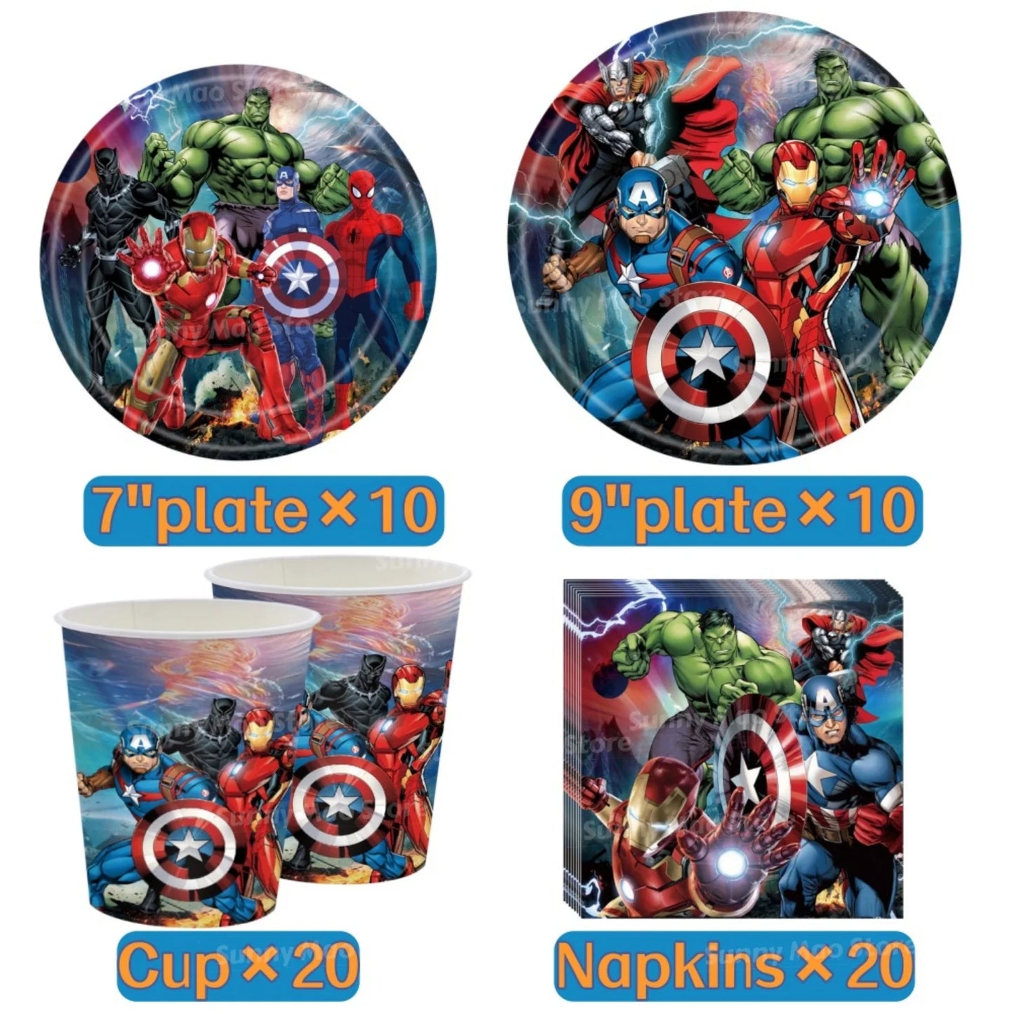Avengers Geburtstagsdeko-Set - Zahlenballons Iron Man Spider-Man