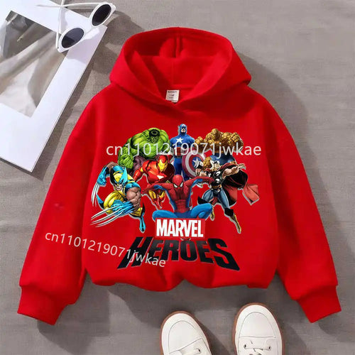 Kapuzenpullover Kinder Marvel Heroes Gruppe - Rot
