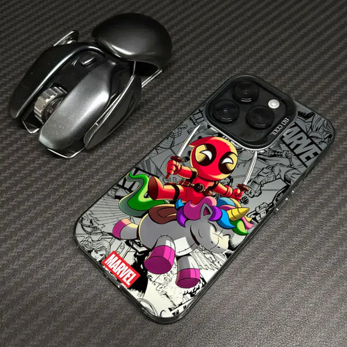 Xiaomi Avengers Deadpool Hülle - Chibi Einhorn Schwarzer Rand