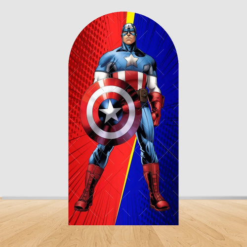 Avengers Captain America Bogenpartyhintergrund - Comic Diagonale Rot Blau