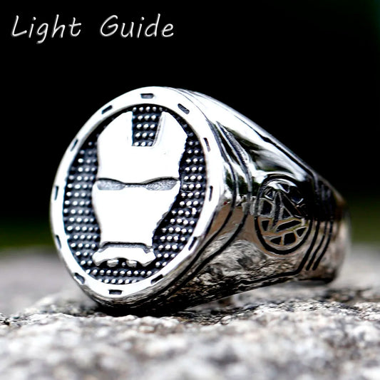 Vintage Iron Man Ring - Edelstahl Biker-Stil Herren