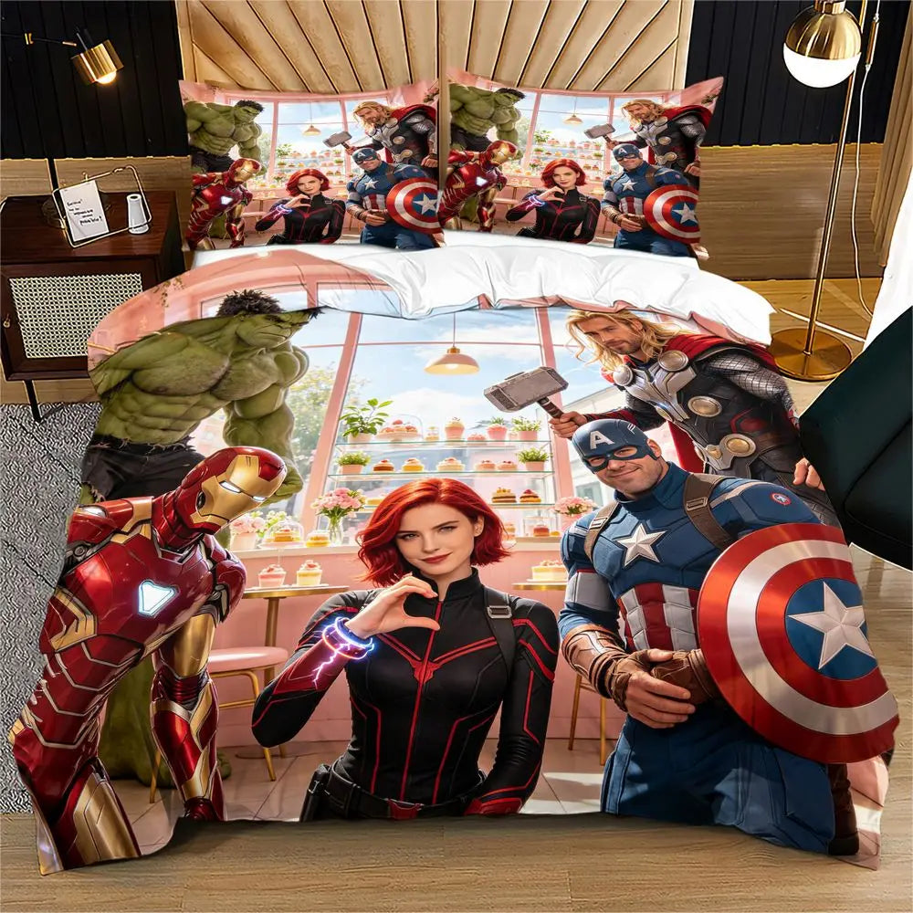 Bettwäsche-Set Avengers - Iron Man Hulk Captain America Thor Black Widow