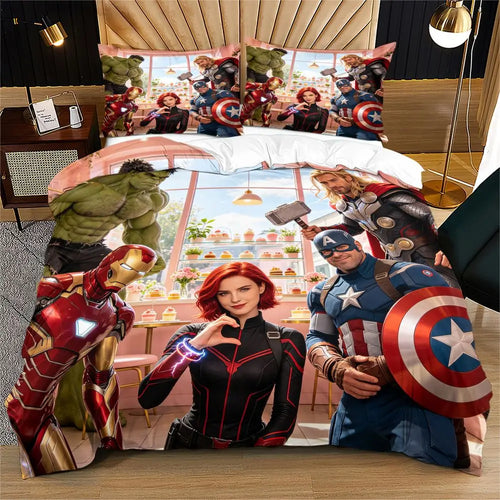 Bettwäsche-Set Avengers - Iron Man Hulk Captain America Thor Black Widow
