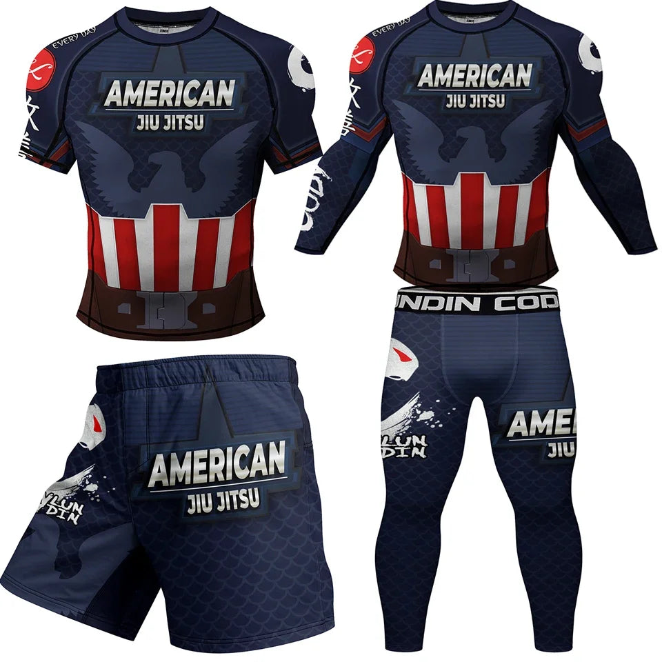 Jiu-Jitsu Set Captain America - Schild und Marineblauer Adler