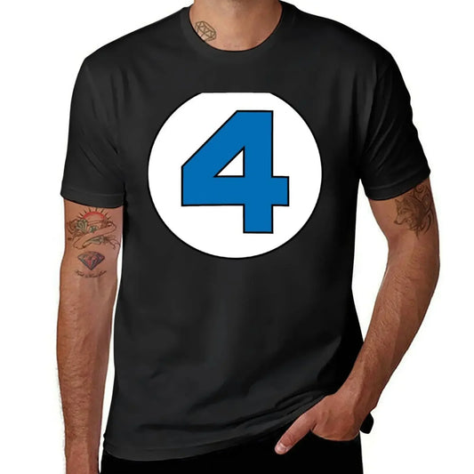 T-Shirt Die Fantastischen Vier – Rundes Schwarzes Logo Übergröße