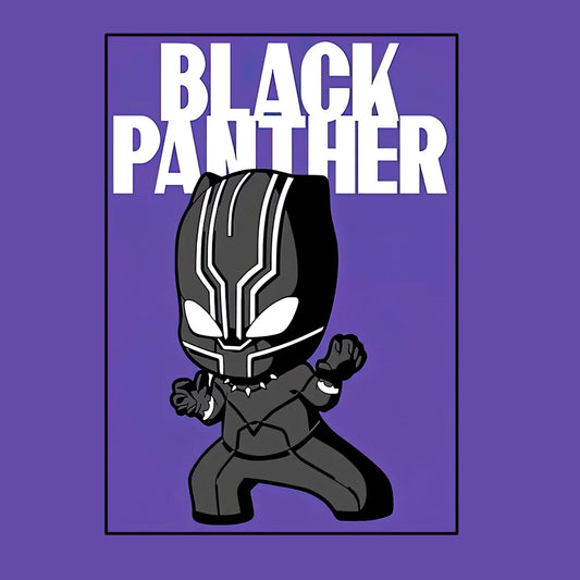 Poster Avengers Black Panther - Chibi-Stil Violetter Hintergrund