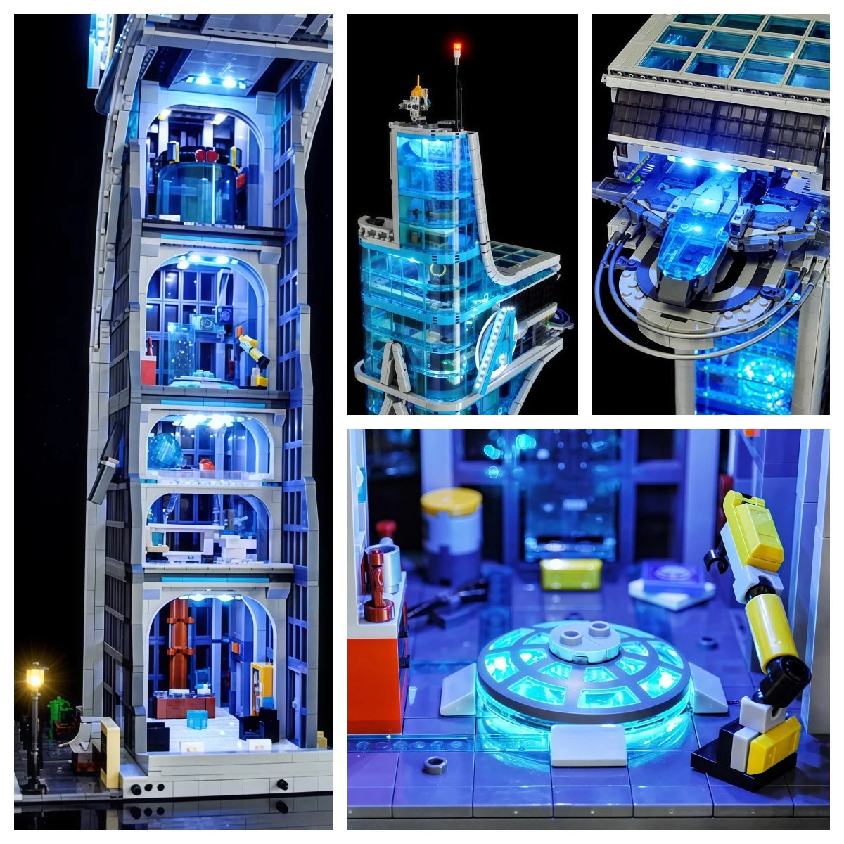 LED-Dekorationsset für LEGO Avengers Turm 76269 - Violetter Leuchteffekt
