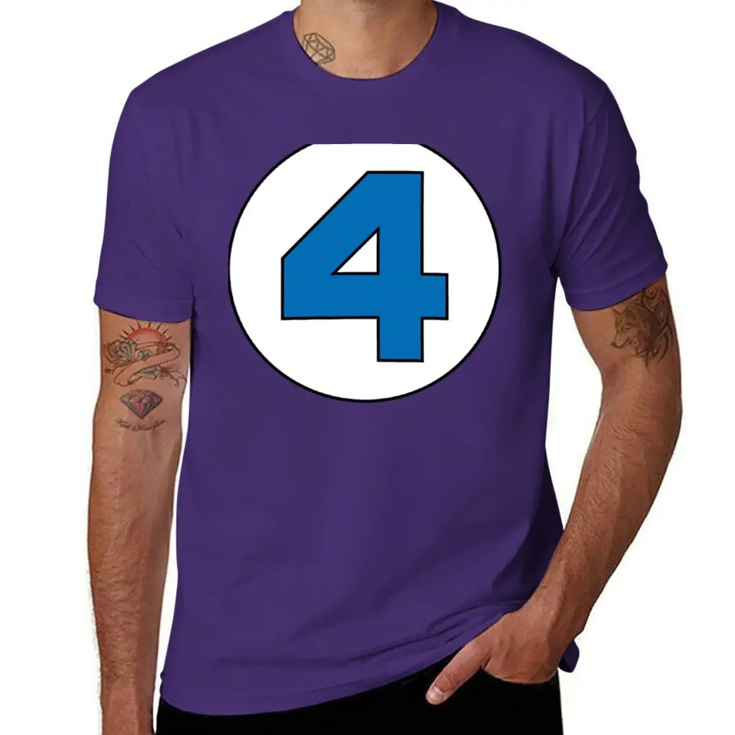 T-Shirt Die Fantastischen Vier – Rundes Schwarzes Logo Übergröße