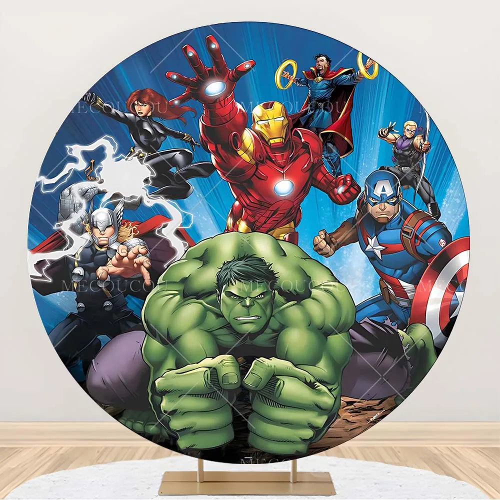 Runder Avengers-Hintergrund - Helden-Geburtstagsdeko