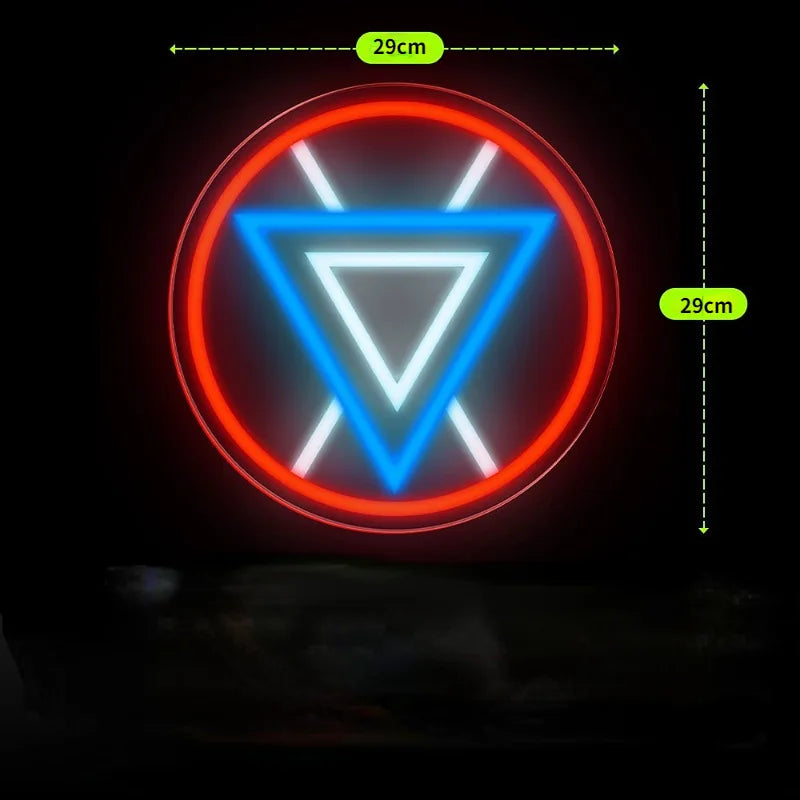 LED-Neon Avengers Iron Man - Dreieckiger Reaktor