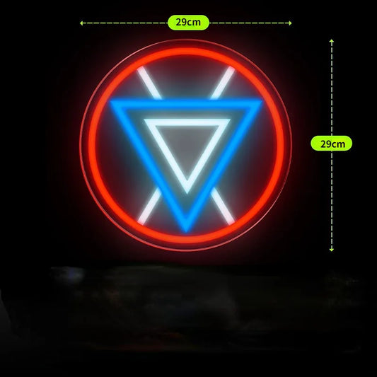 LED-Neon Avengers Iron Man - Dreieckiger Reaktor