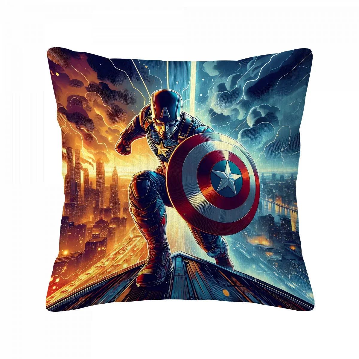 Captain America Kissenbezug - Stadt Feuer und Sturm