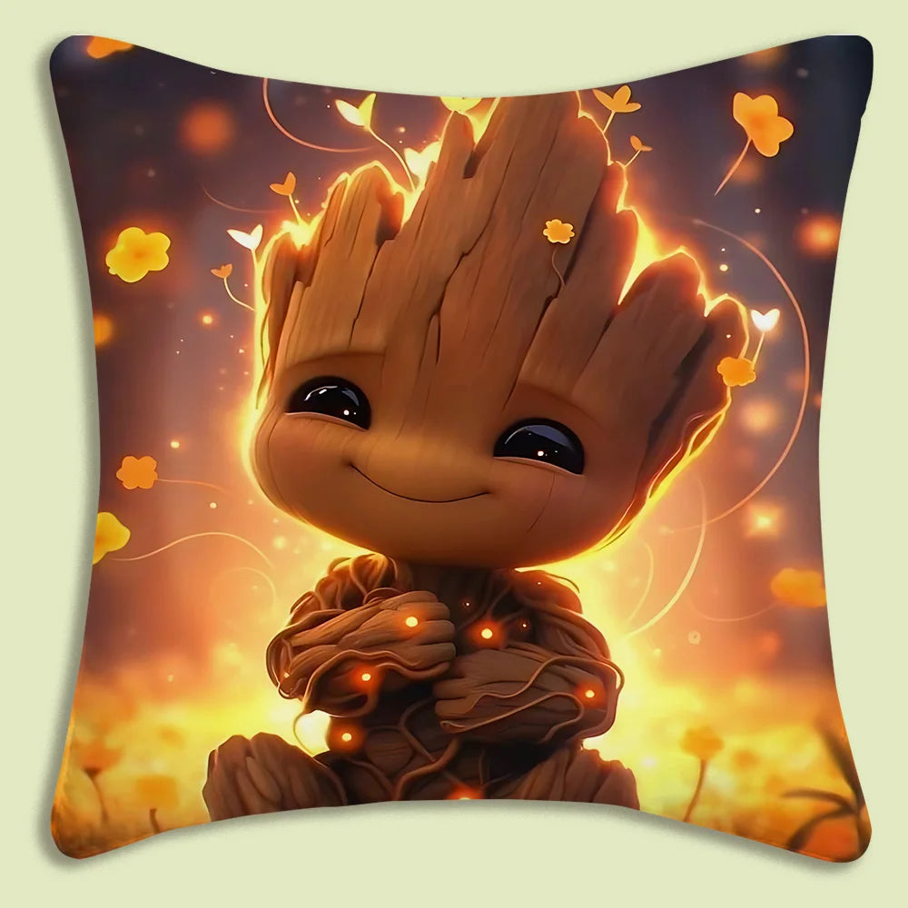 Kissenbezug Baby Groot - Glühwürmchen Goldene Blumen Weich