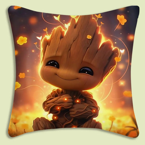 Kissenbezug Baby Groot - Glühwürmchen Goldene Blumen Weich
