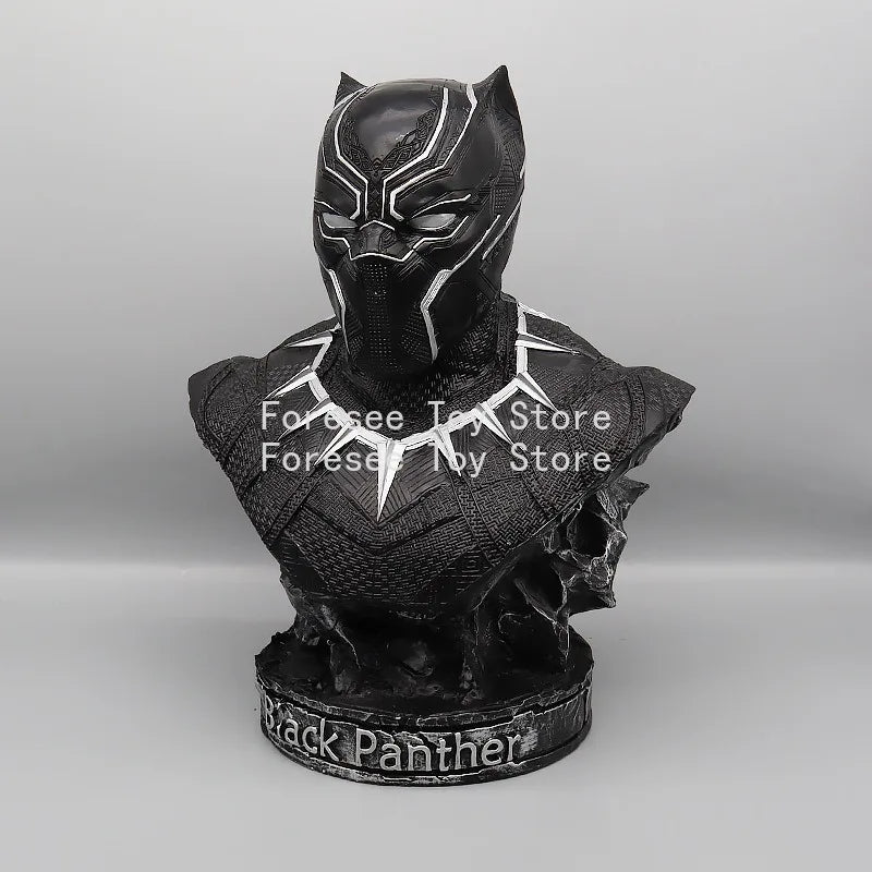 Avengers Black Panther Büste - Silberne Kunstharzskulptur 35cm