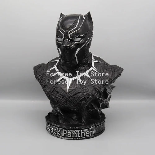 Avengers Black Panther Büste - Silberne Kunstharzskulptur 35cm