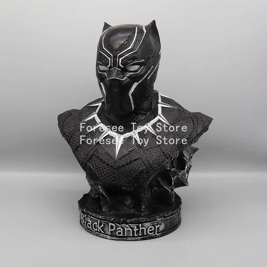 Avengers Black Panther Büste - Silberne Kunstharzskulptur 35cm