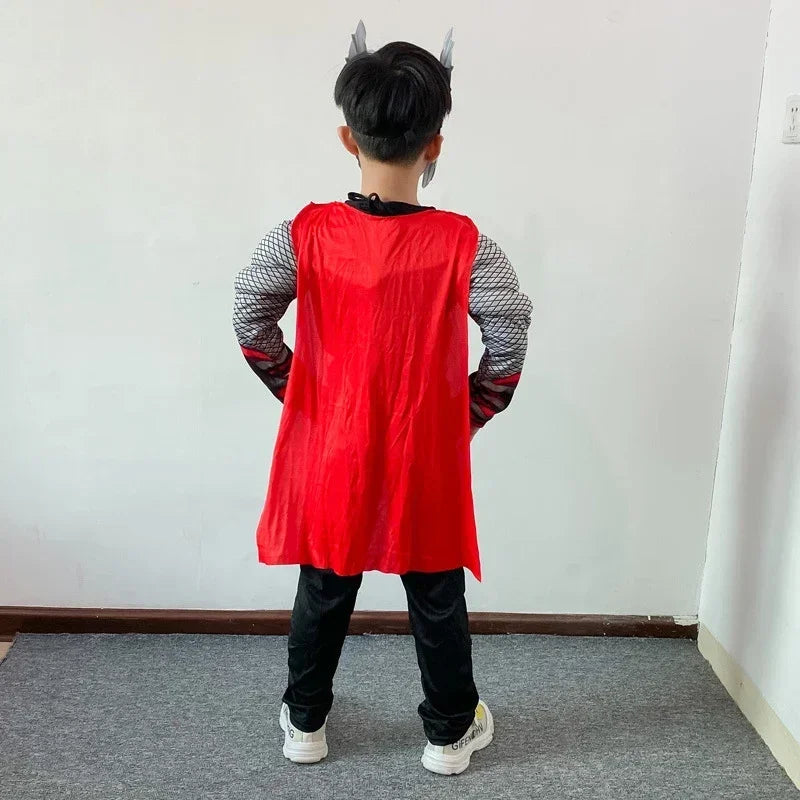 Thor-Cosplay-Kostüm für Kinder – Muskelanzug mit Hammer