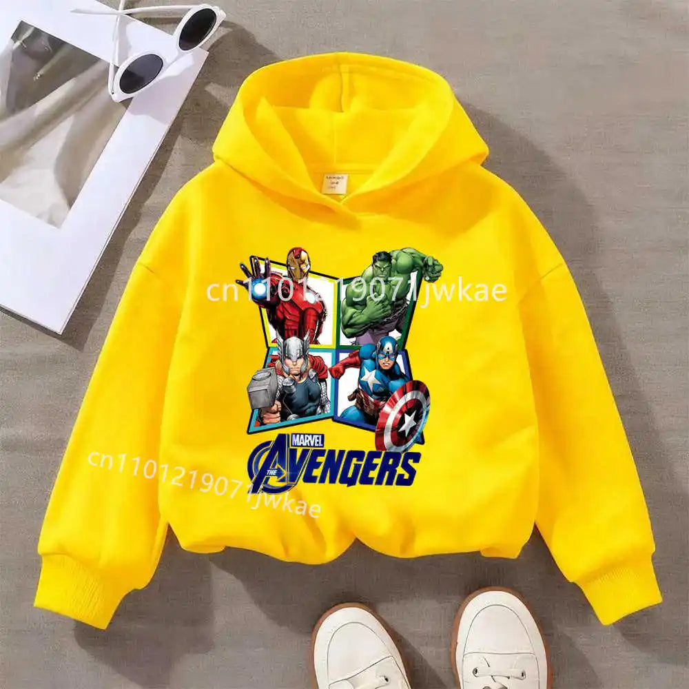Kinder-Kapuzenpullover Avengers Raute 4 Helden - Gelb