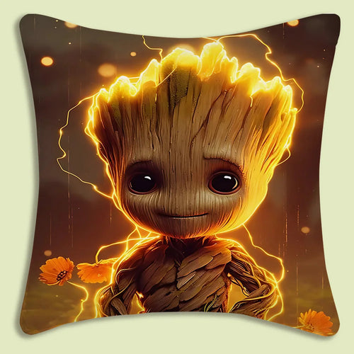 Kissenbezug Baby Groot - Goldener Blumen-Elektrokontur