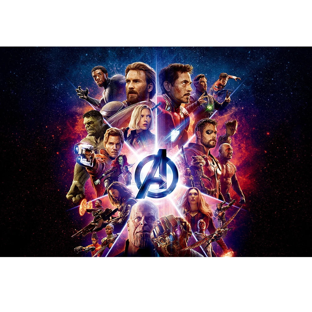 Poster Avengers Infinity War - Logo mit Strahlen