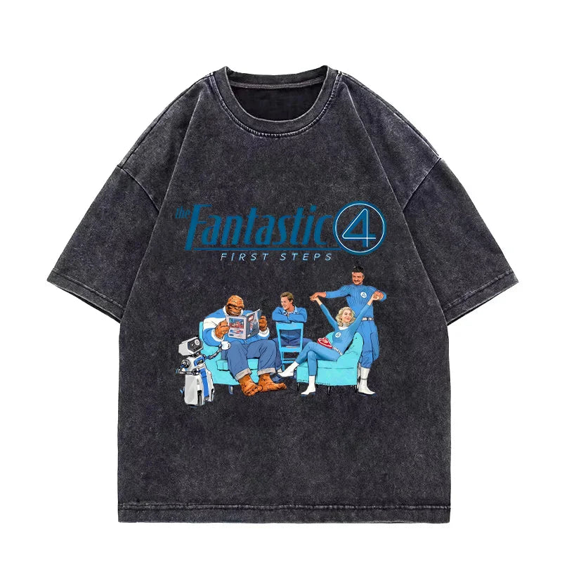 T-Shirt Die Fantastischen Vier – Verwaschen Schwarz Team Lounge Oversize