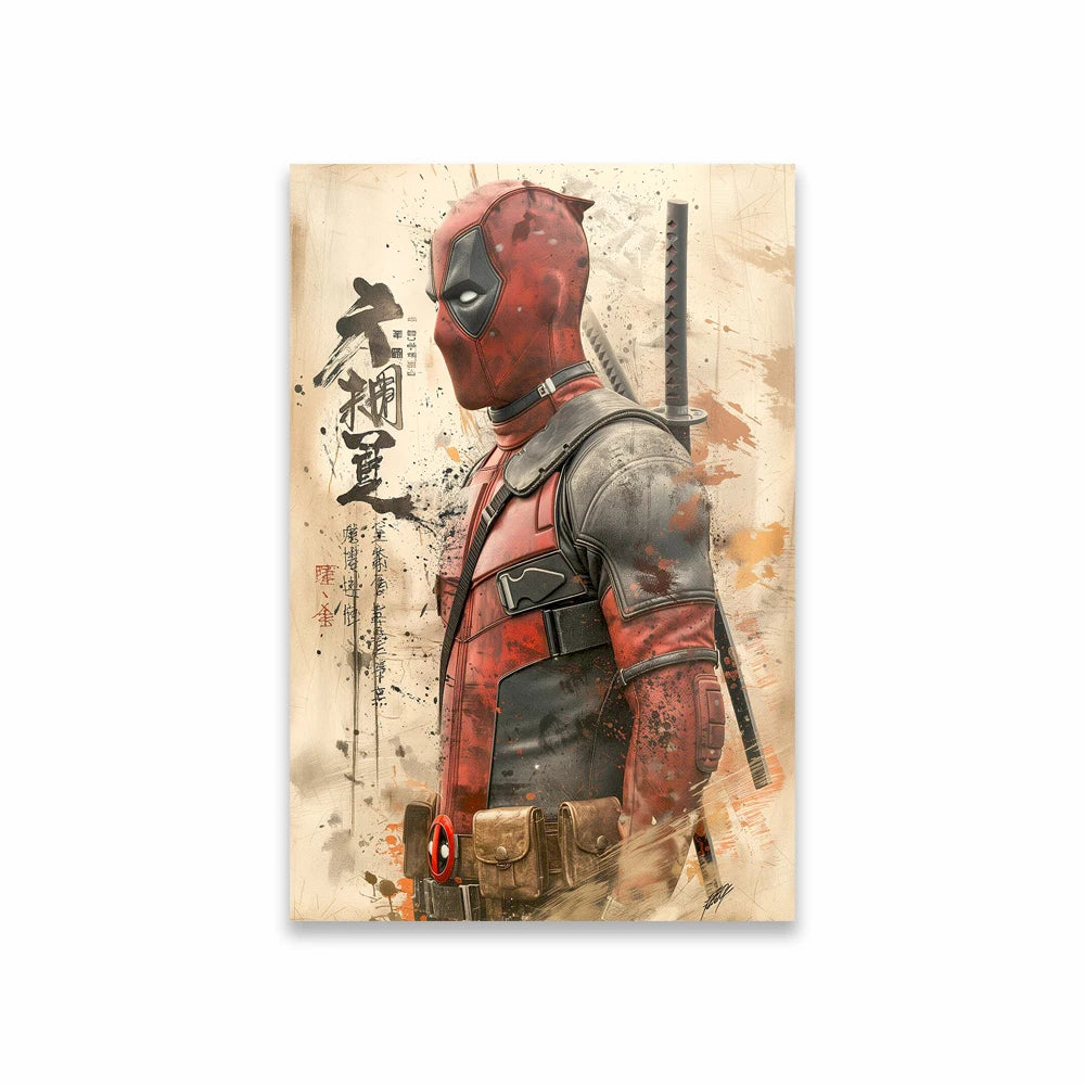 Poster Avengers Deadpool – Japanischer Samurai-Stil