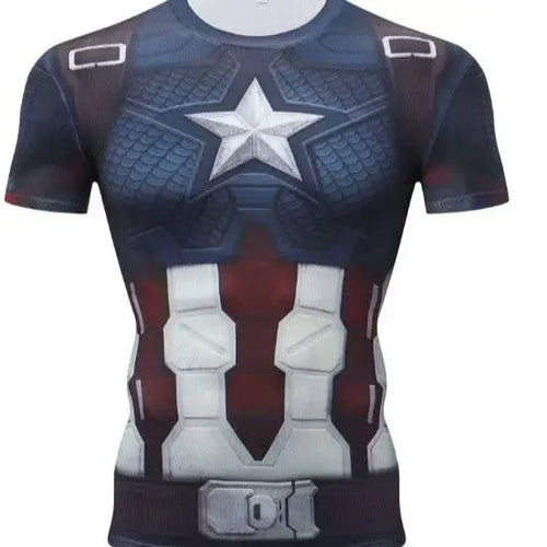 Kompressionsshirt Captain America – Gürtelschnalle Metall