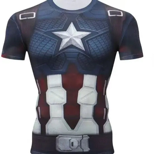 Kompressionsshirt Captain America – Gürtelschnalle Metall