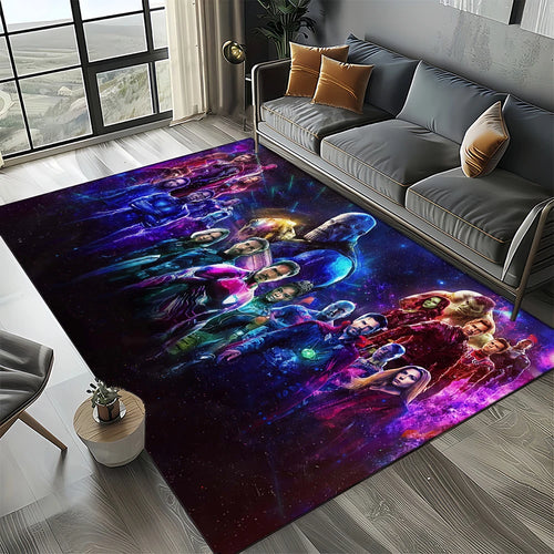 Avengers 3D Teppich – Leuchtendes Team Violett Design