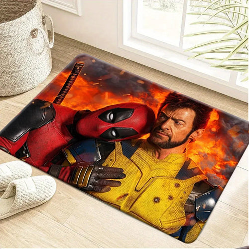 Marvel Teppich Deadpool & Wolverine - Flammen Duo Design