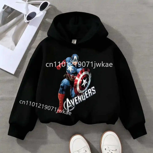 Kapuzenpullover Kinder Avengers Captain America Solo - Schwarz