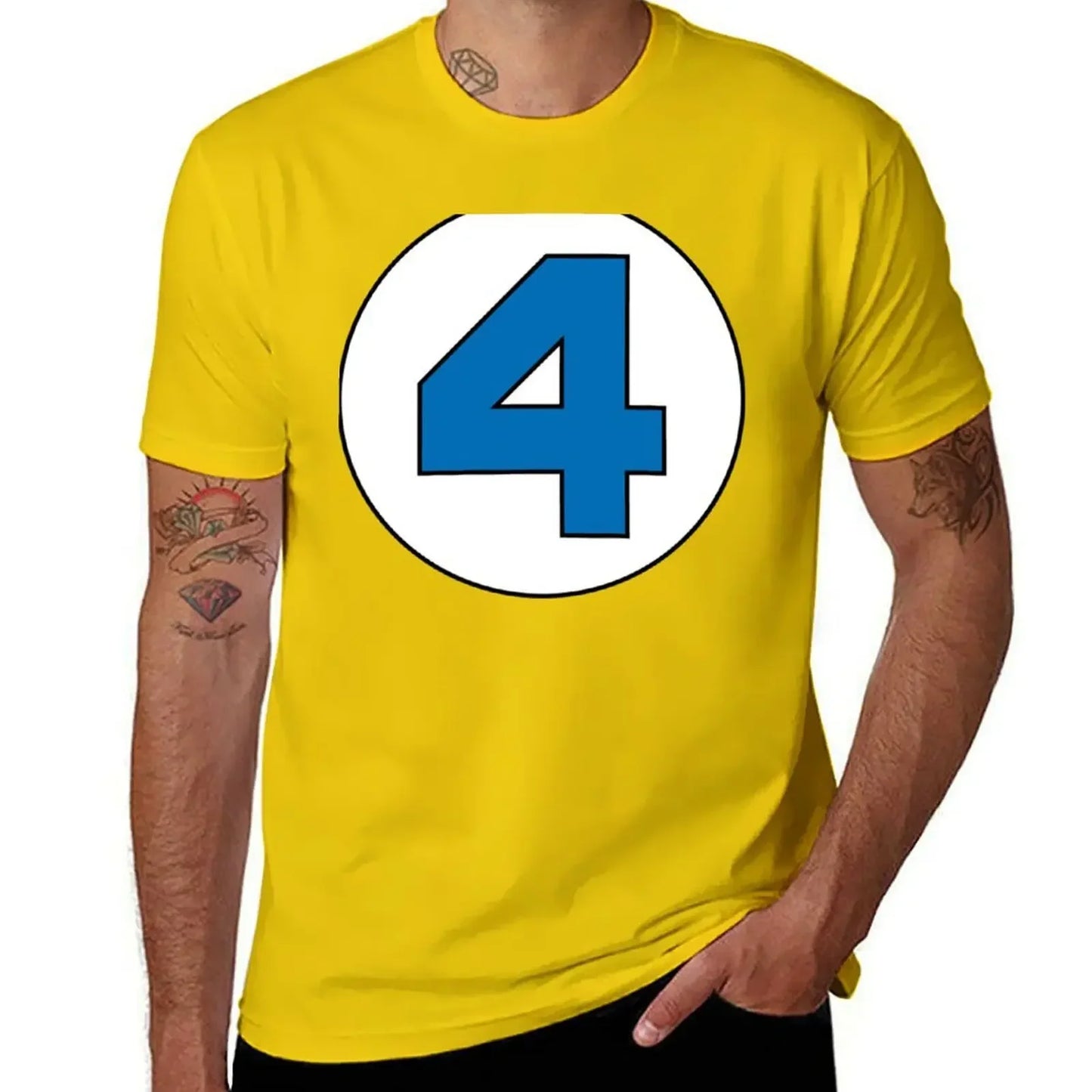 T-Shirt Die Fantastischen Vier – Rundes Schwarzes Logo Übergröße