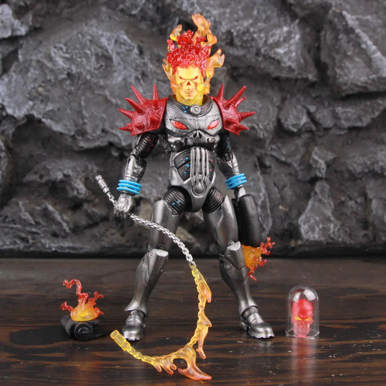 Ghost Rider Cosmic Figur – Flammender Kopf mit Peitsche